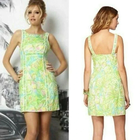 Lilly Pulitzer Fryer Shift Dress in Elephant Ears Print Style 70709 Size 6 - Picture 4 of 6